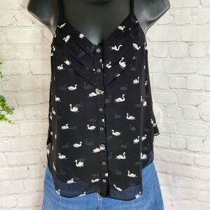 TWIK Exclusivite Simons Camisole Button Down Print Blouse P/S